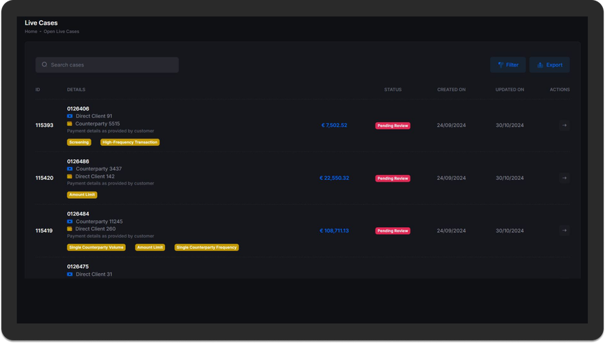 Live Cases Management